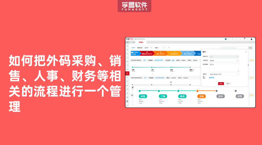 如何把外碼采購(gòu)、銷售、人事、財(cái)務(wù)等相關(guān)的流程進(jìn)行一個(gè)管理
